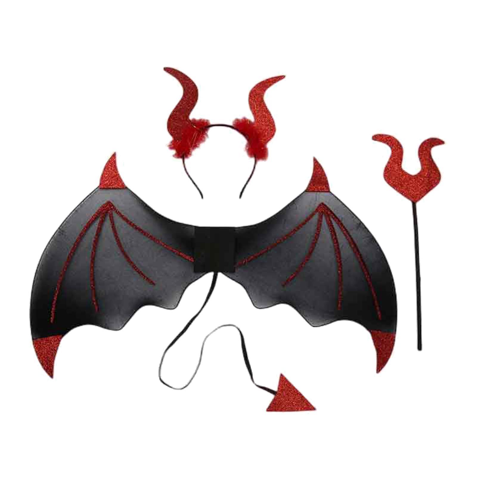 Halloween Devil Costume Set with Devil  Men Women  Devil Costume Accessories for Children's Day Performance Fancy Dress