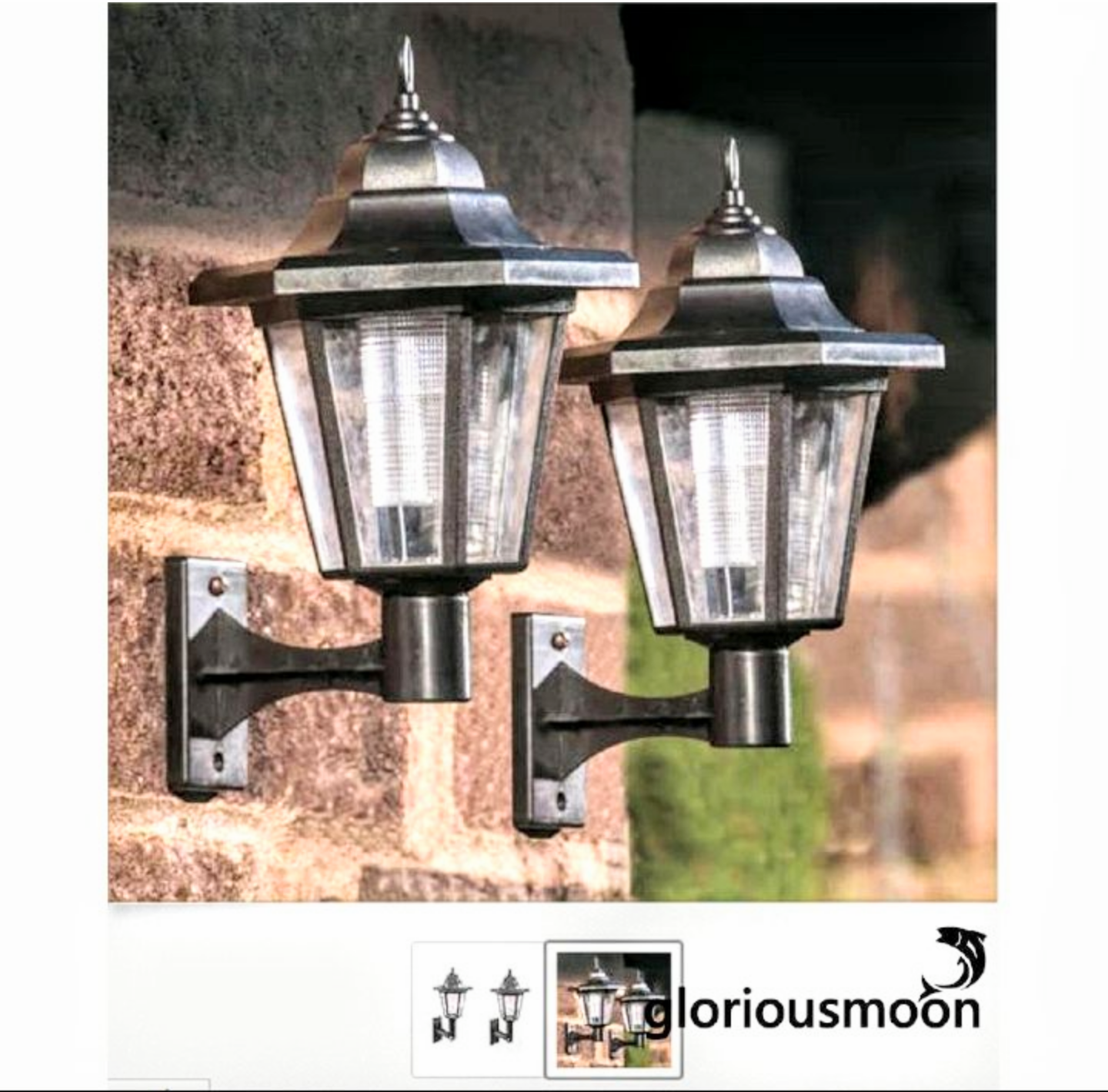 1 BỘ ĐÈN TRANG TRÍ CỘT CỔNG TƯỜNG RÀO KIỂU CỔ ĐIỂN CHẠY BẰNG ĐIỆN NĂNG LƯỢNG MẶT TRỜI CỰC ĐẸP