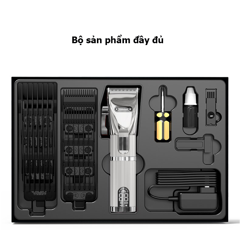 Tông đơ cắt tóc cao cấp M5F màu bạc chuyên cho salon, barber shop