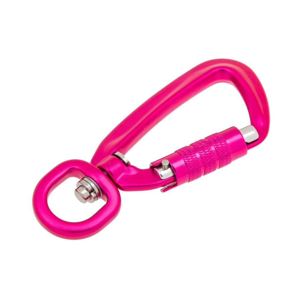 4x Carabiner D- Key Chain Clip Hook Outdoor Hiking Buckle W/ Rotating