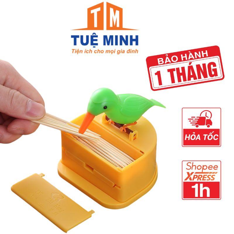 Ống đựng tăm tự động con chim tự gắp ngộ nghĩnh để bàn ăn tiện lợi Tuệ Minh