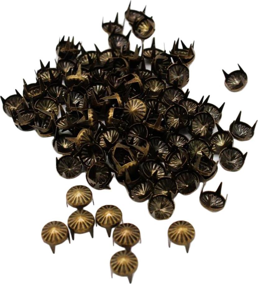 100 Miếng Đồng DIY Nailhead Tròn Mái Vòm Nhọn Leathercraft Đinh Tán 9 Mm