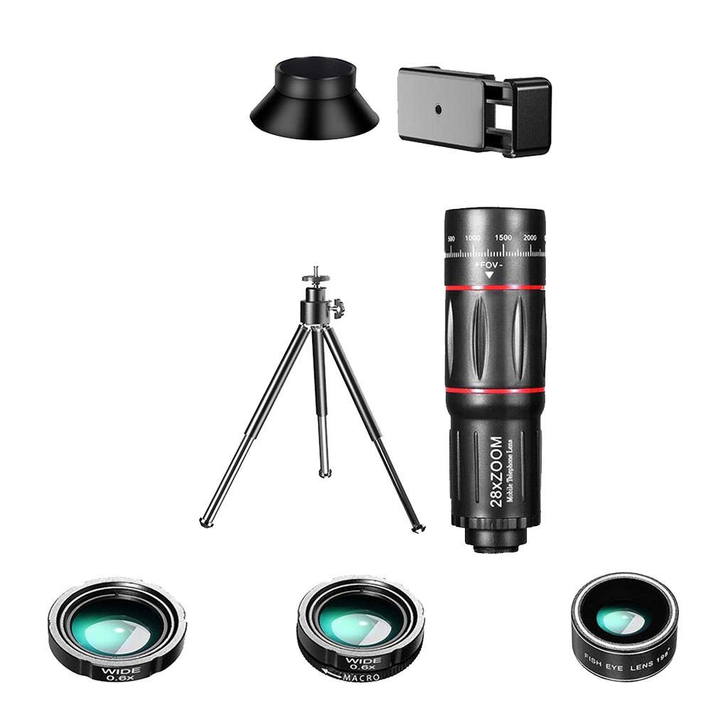 Universal 28X Lens Optical Telephoto Telescope Cell Phone Lens Clip on