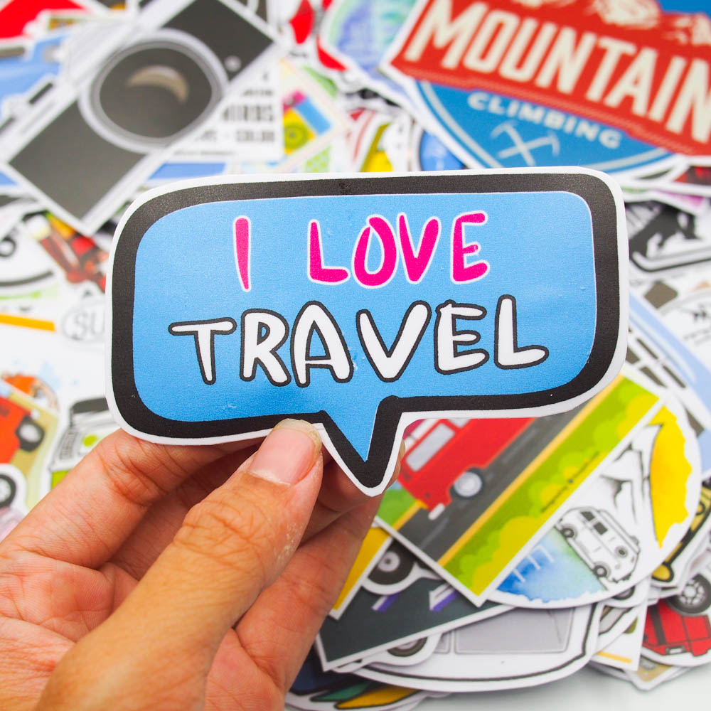 Combo 3 Hộp Sticker Hình Dán - TRAVEL (Travel, Vanlife, Camera)