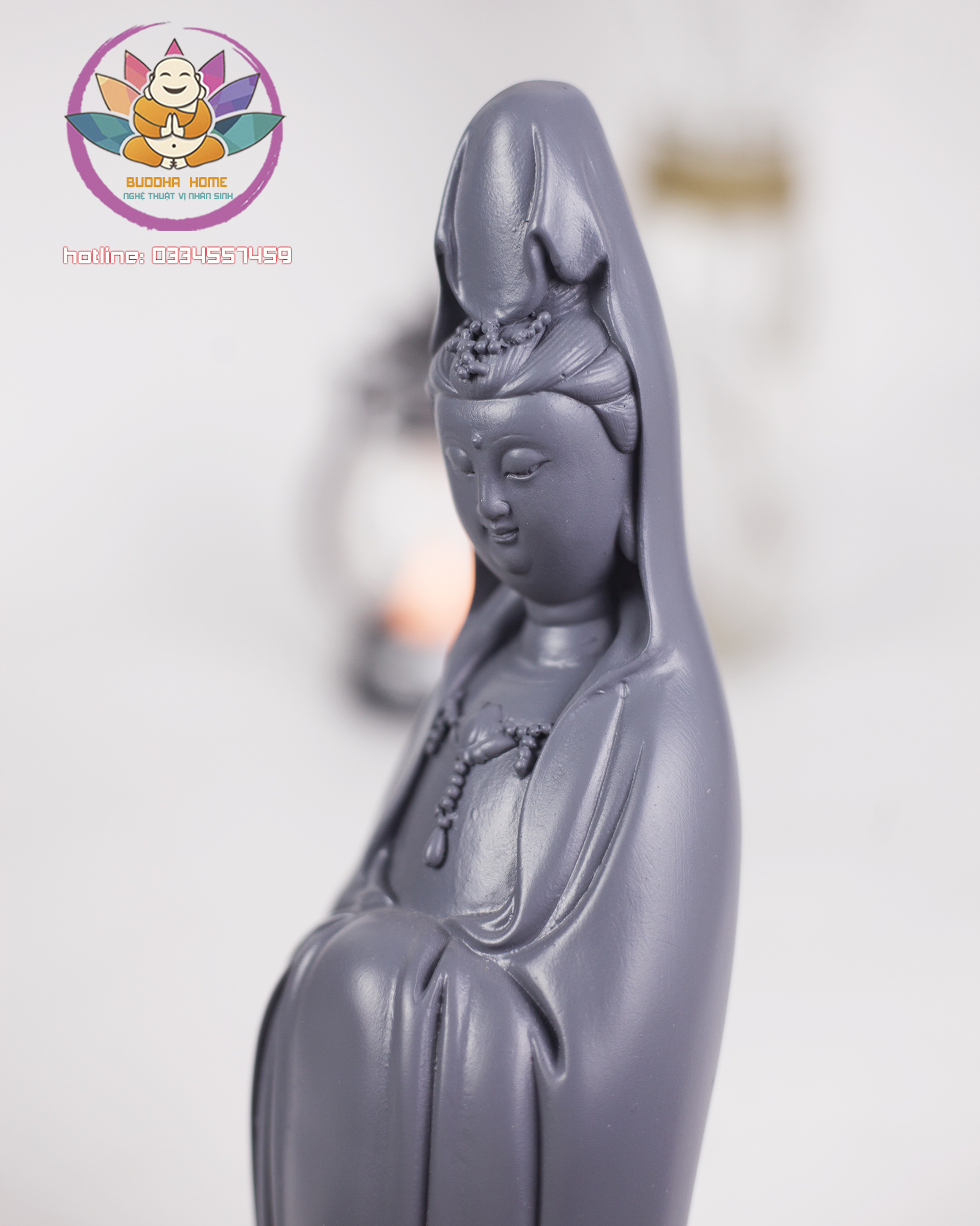 Tượng Phật Quan Âm cao 40cm trang trí nội thất nhà cửa- phong thủy