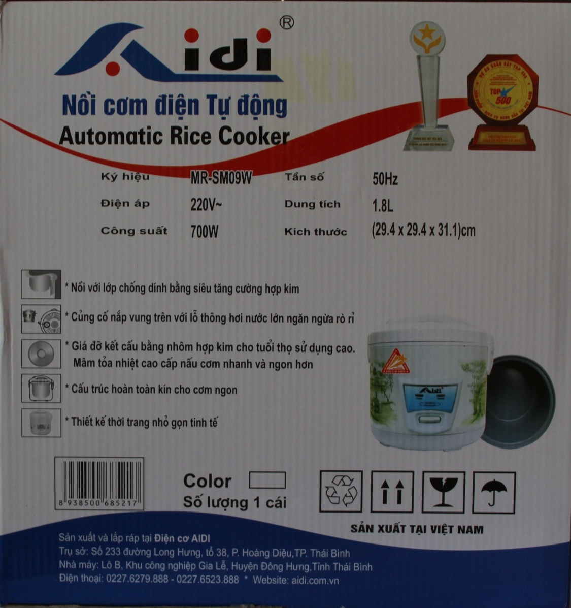 Nồi cơm điện Aidi MR-SM 09W - 1.8L