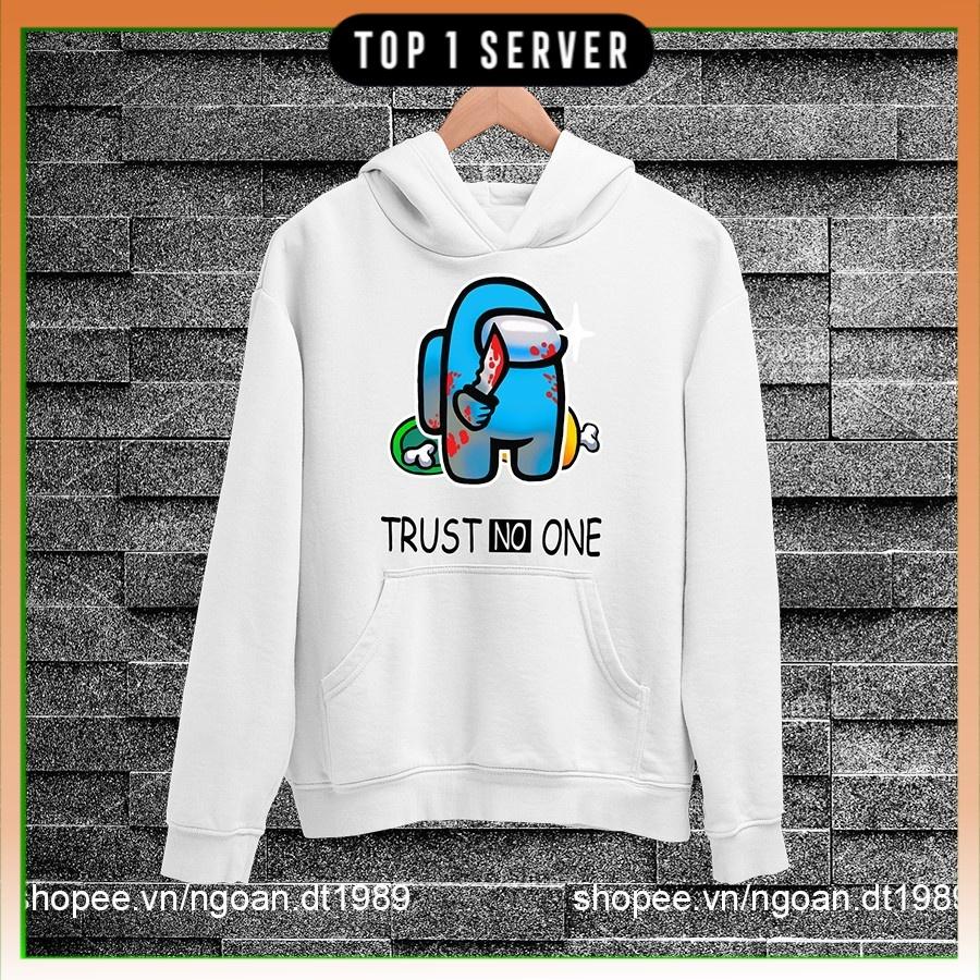 Áo Hoodie In Hình A M U TRUST NO ONE 2 Màu Đen Và Trắng Chất Nỉ Dầy Dặn