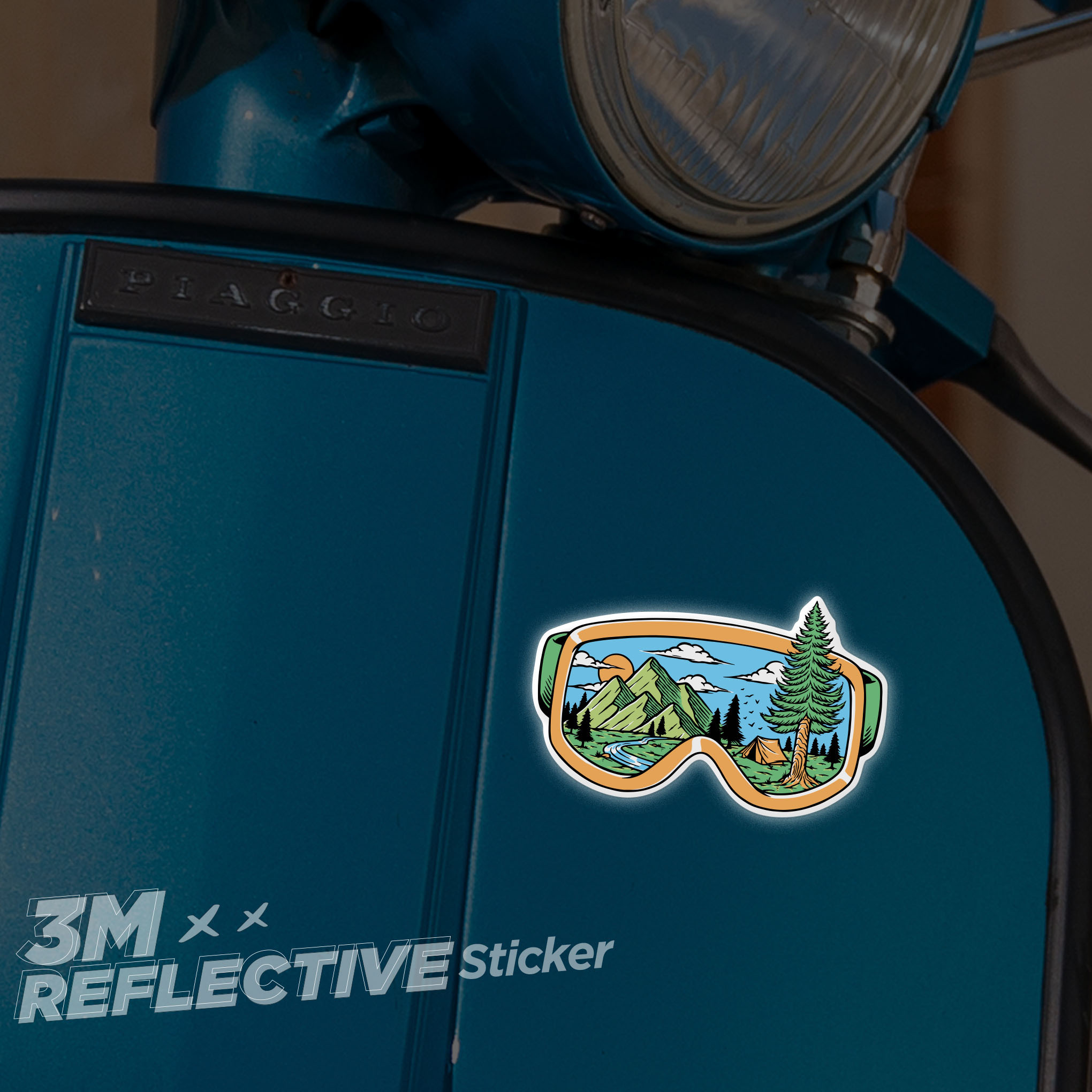 MOUNTAIN VIEW IN A GOGGLE 3M - Reflective Sticker Die-cut Hình dán phản quang STICKER FACTORY