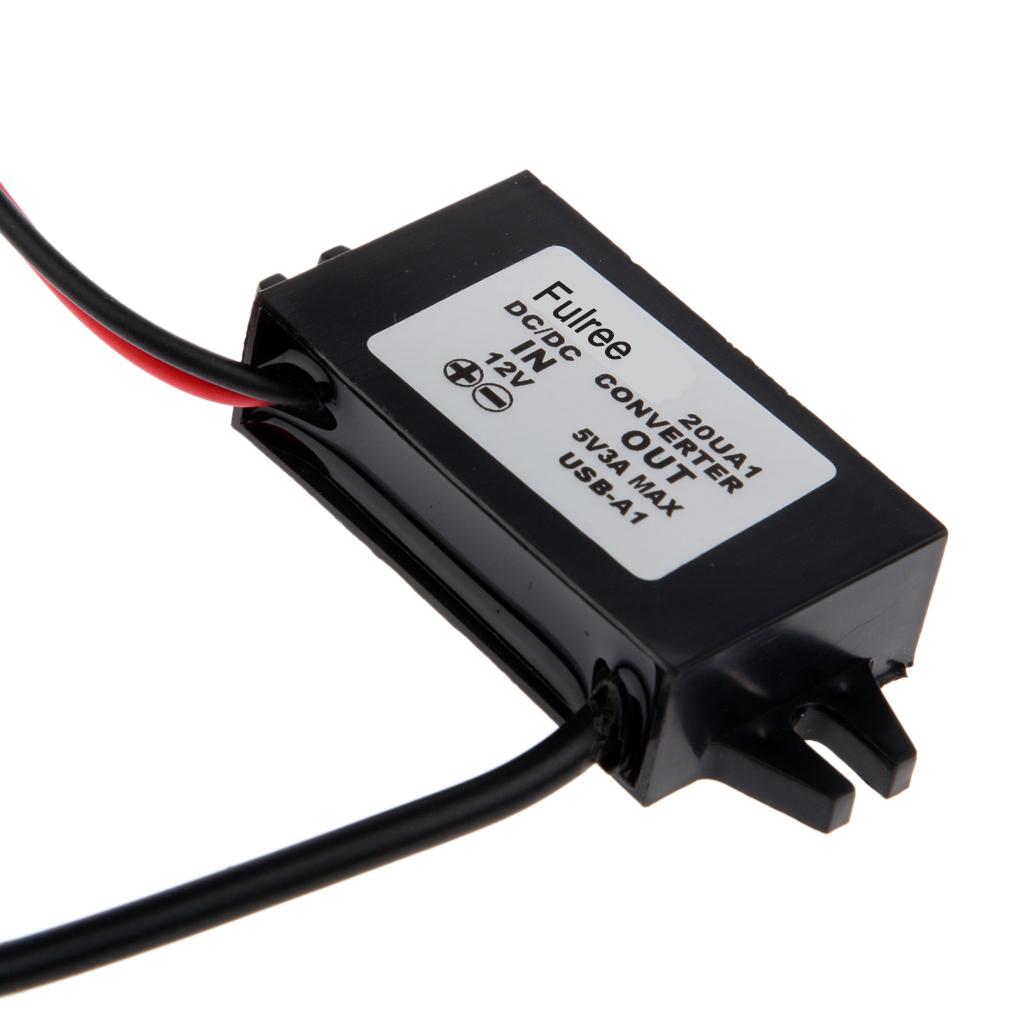 DC-DC Converter Step Down Module 12V to 5V 3A 15W USB Output Power Adapter