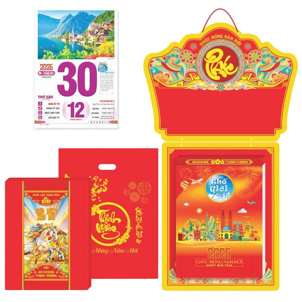 Lịch Bloc Cực Đại - Phong Cảnh Thế Giới - Bảng Treo Metalize-Hoa - 25 x 35 cm - TĐ14