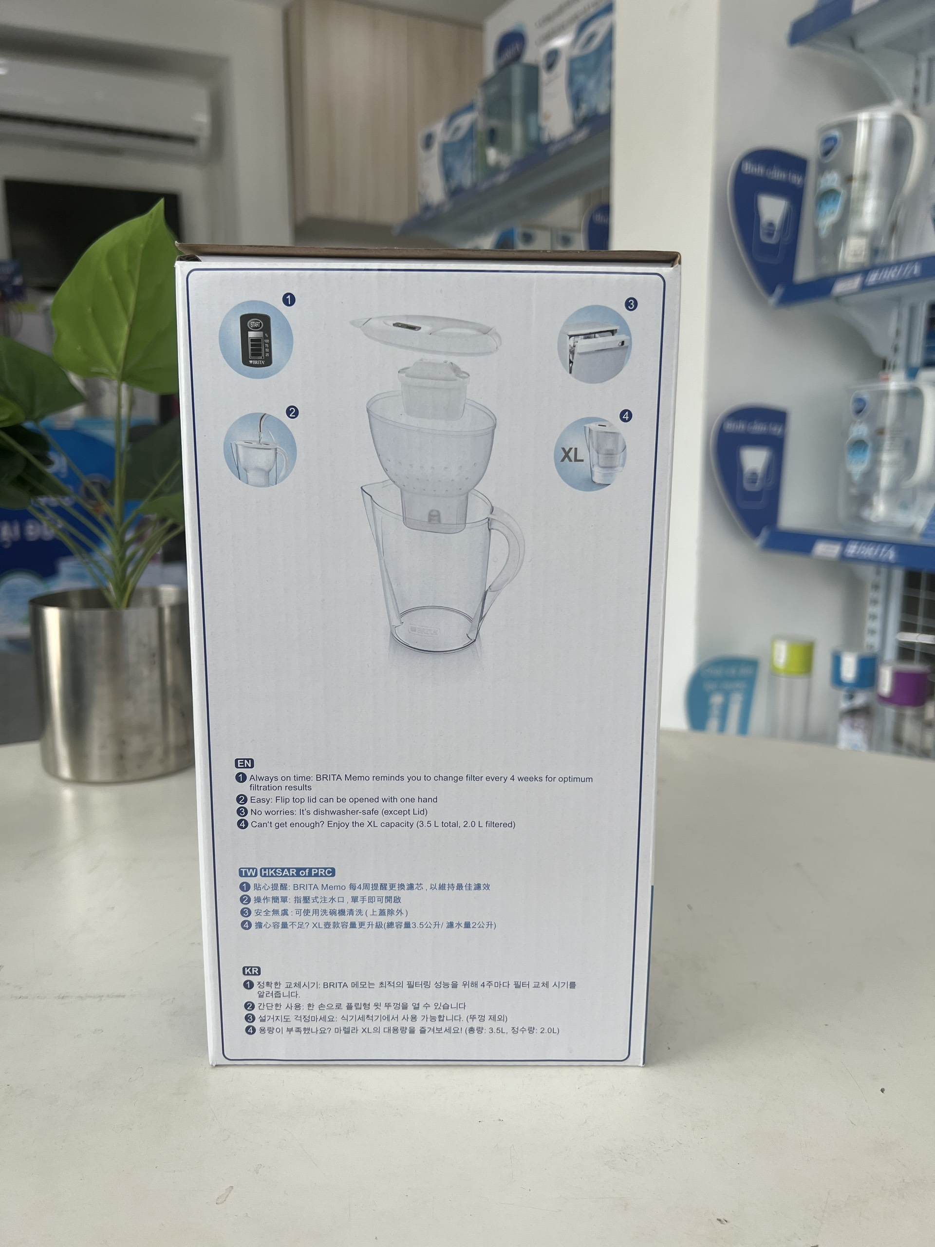 Bình Lọc Nước BRITA Marella XL White - 3.5L (Kèm Maxtra Plus)