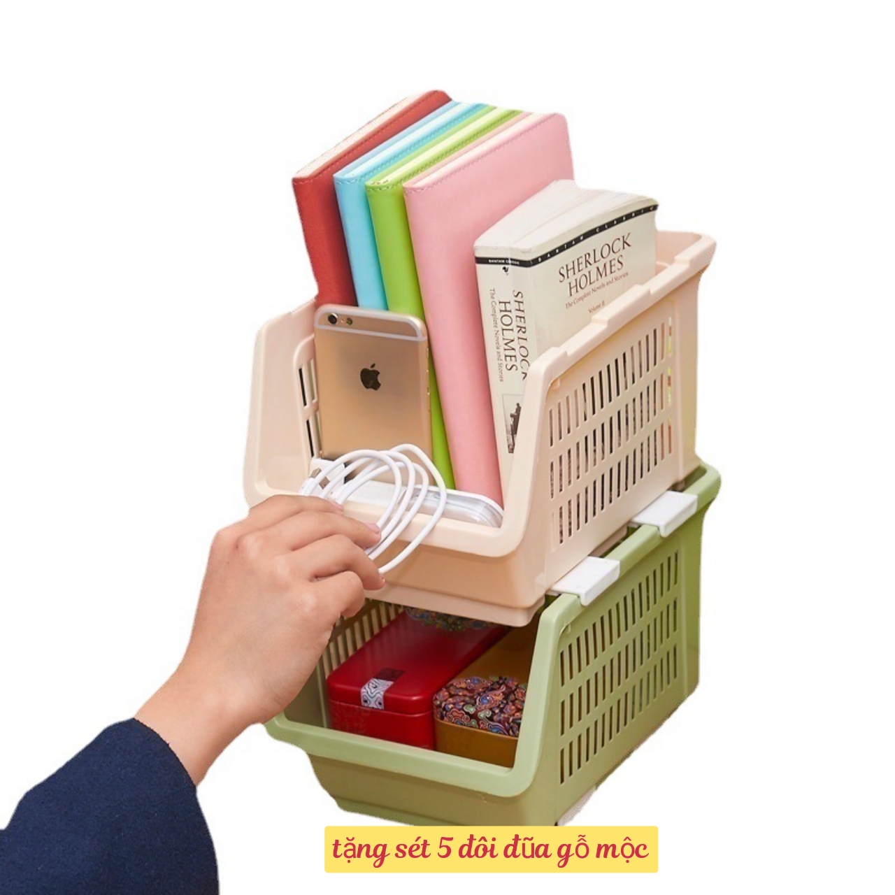 Combom kệ nhựa để đồ xếp tầng đa năng cao cấp