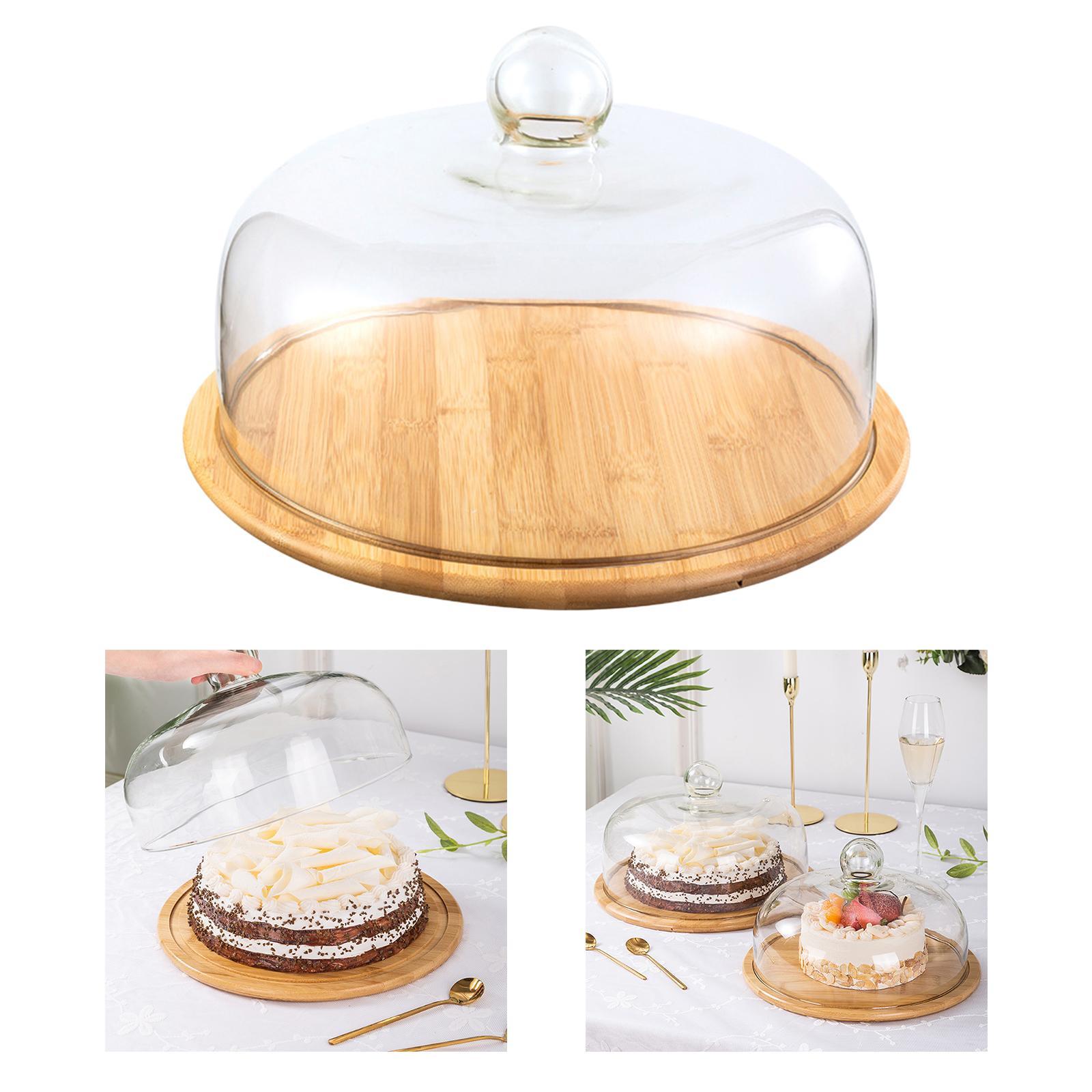 Nordic Glass Cover Serving Tray Cloche Dome Storage Cake Stand Bread Plate