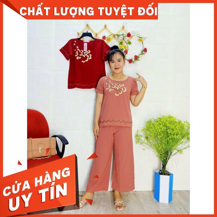 Bộ Trung Niên 9 Tấc Thêu Hoa Cao Cấp