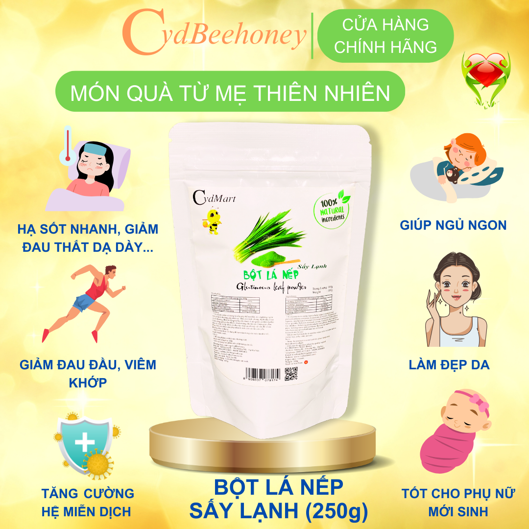 Bột Lá Nếp Sấy Lạnh CvdMart 100g - CvdMart Glutinous Leaf Powder