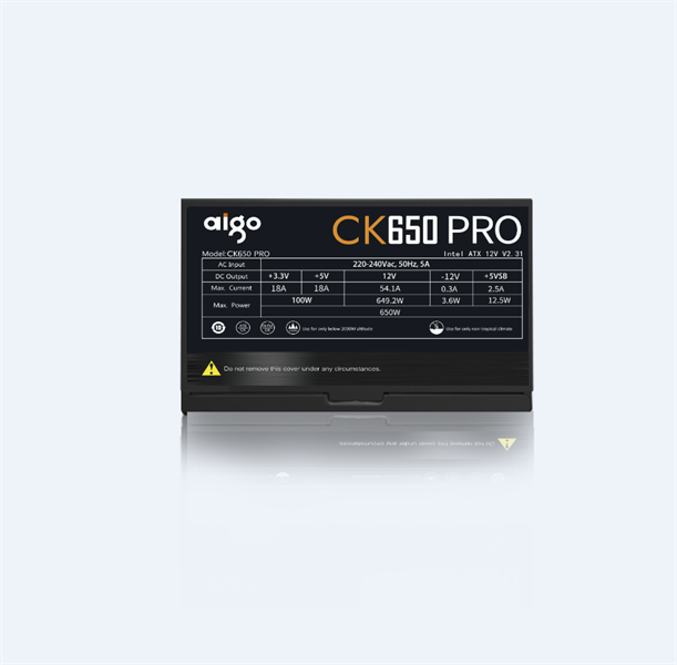 Nguồn Máy Tính AIGO CK650 PRO Công Suất Thực 650W Hỗ trợ mainboard 2 CPU Bảo hành 36 tháng - Hàng Chính Hãng