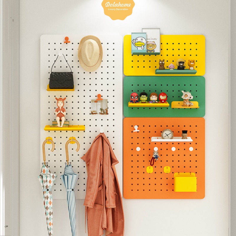 Bảng lỗ Pegboard Dola Home kim loại cao cấp tiện dụng trang trí phòng khách phòng ngủ phòng làm việc bảo hành 12 tháng