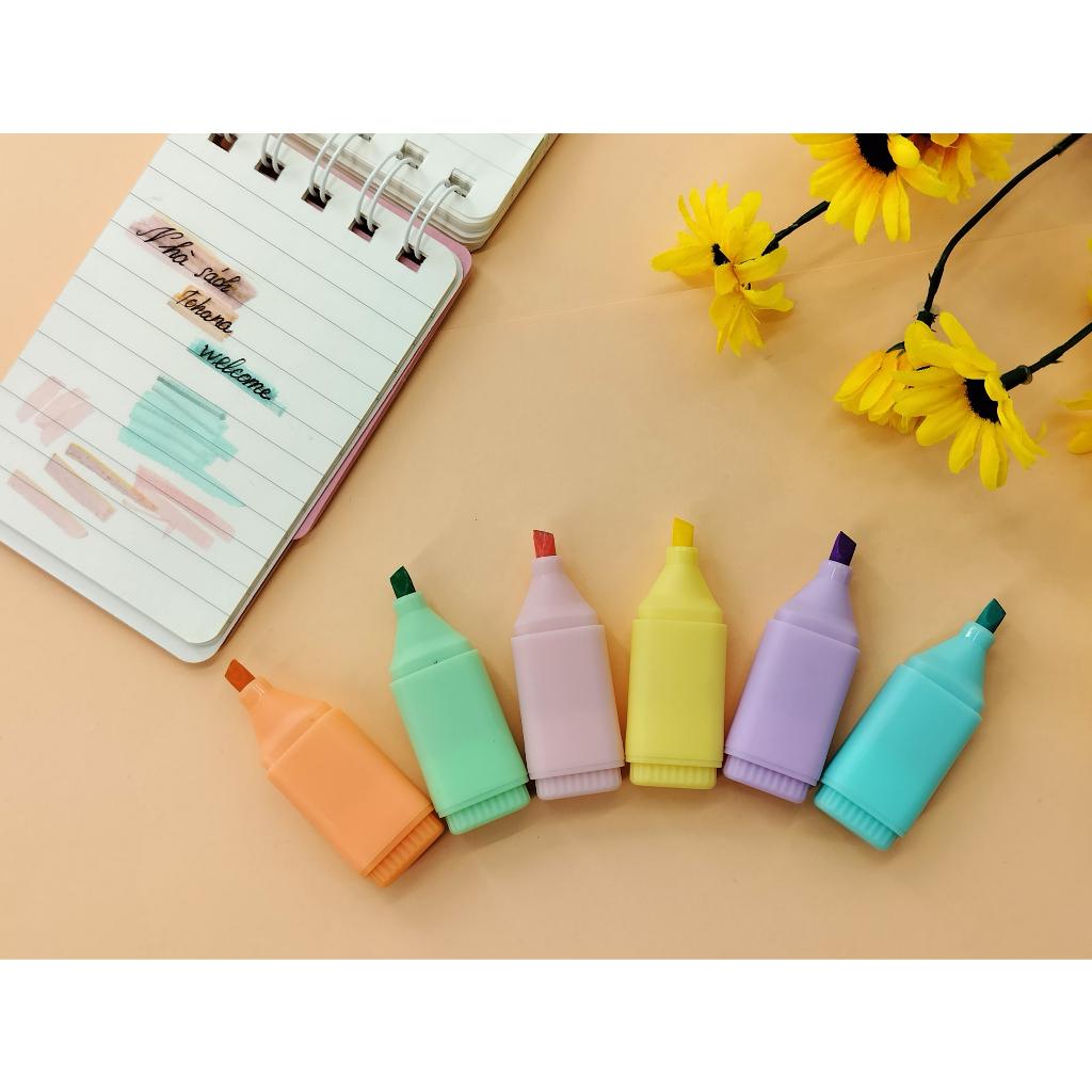 Set Bút nhớ dòng đánh dấu trang mini cực kì cute phô mai que set 6 màu XH-908