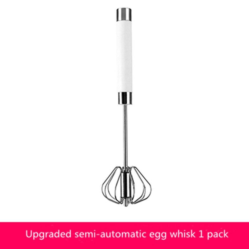 Semi-automatic Mixer Egg Beater Manual Self Turning Stainless Steel Whisk Hand Blender Egg Cream Stirring Kitchen Tools