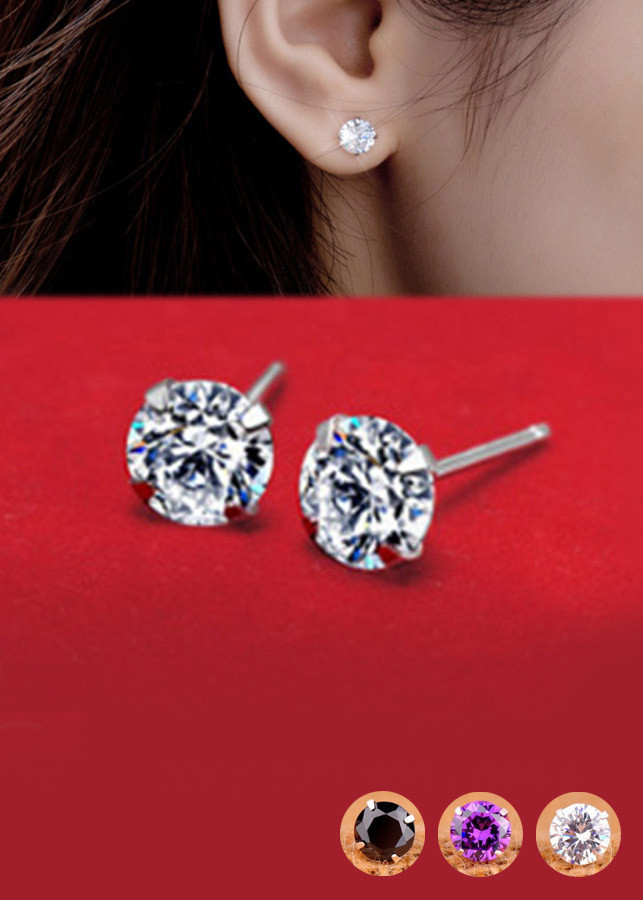 Bông tai đá Thạch Anh bạc 925 - BHBT11