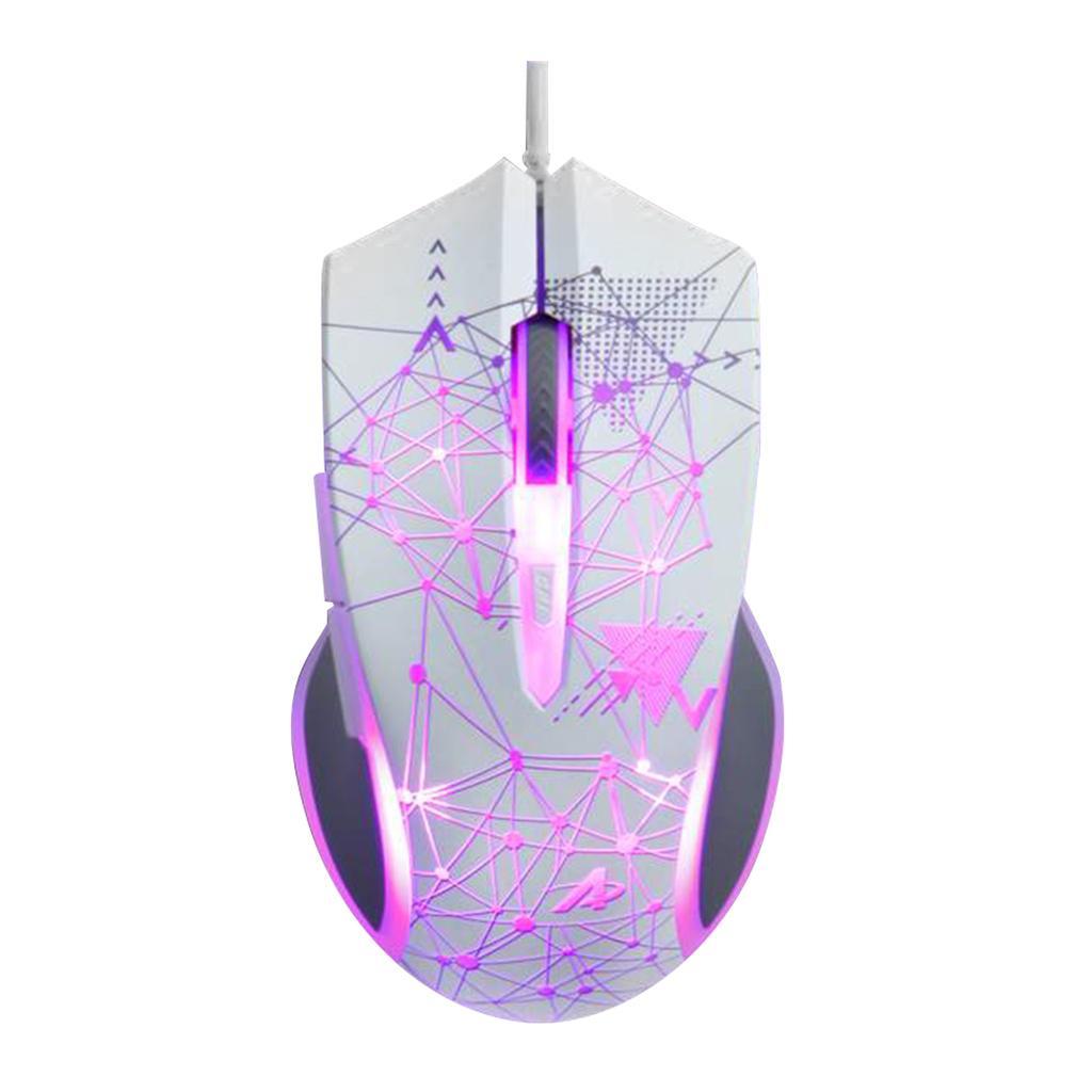 AJ119 USB Wired Gaming Computer Mouse 6 Button 3200DPI Mice for PC White