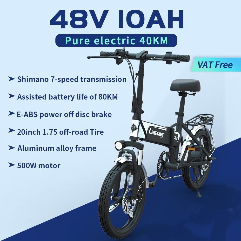 SLUDA MỚI XT5 Fold Mini Electric Bike 500W Động cơ không chổi than Hợp kim Aluminum Người dành Color: 500W 48V 12.6AH