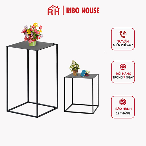 Combo 2 Bàn trang trí RIBO HOUSE bàn khung kim loại sơn tĩnh điện trang trí phòng khách - phòng ngủ phong cách Châu Âu RIBO157