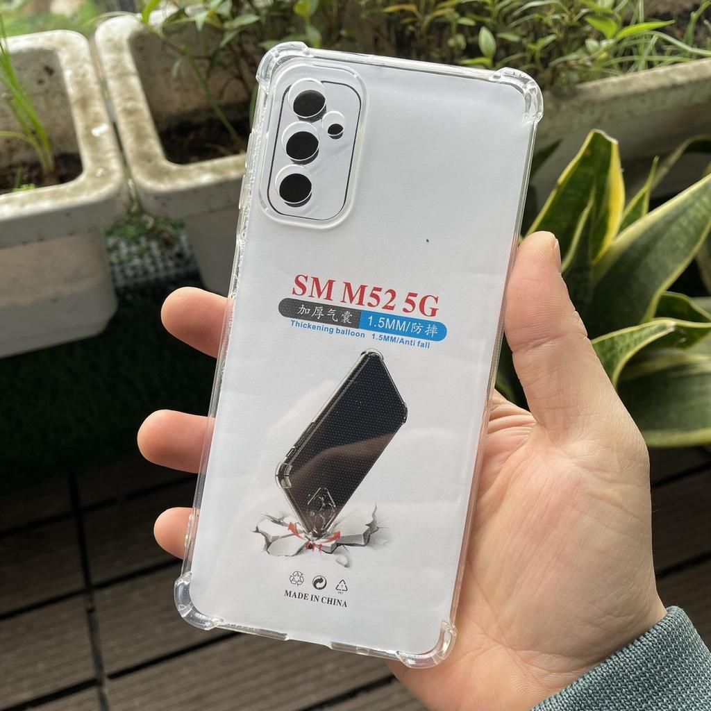 Ốp lưng silicon trong suốt chống sốc 4 cạnh cao cấp cho Samsung Galaxy M52