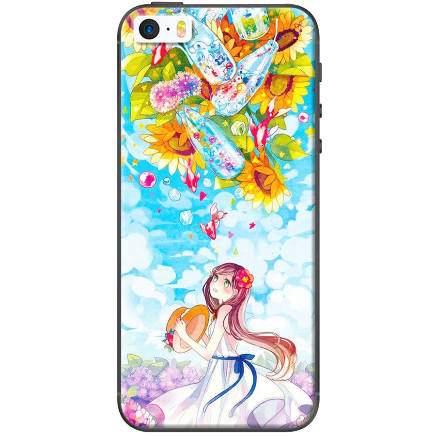 Ốp Lưng Dành Cho iPhone 5/ 5s - Anime Cô Gái Hoa Hướng Dương