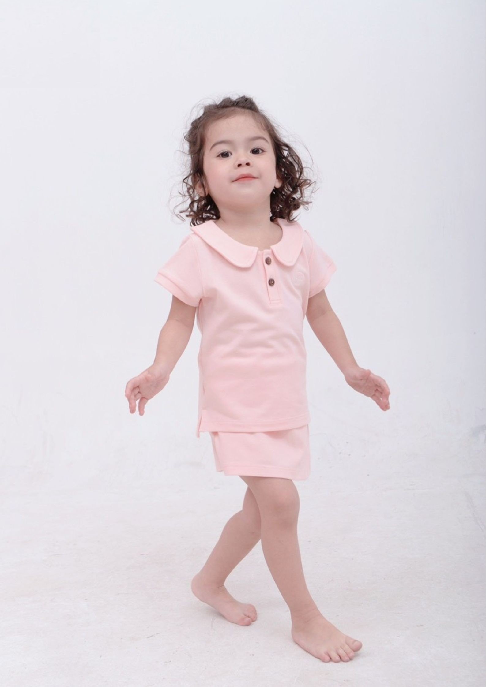 Bộ cộc tay polo kèm quần giả váy  BARU cho bé gái cotton 100%- thời trang trẻ em ( 6M -4Y )