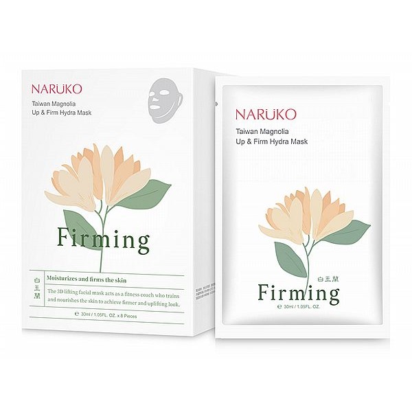Naruko – Bạch ngọc lan mới – Mặt nạ nâng cơ và cấp ẩm làm săn chắc da hộp 8 miếng – Taiwan Magnolia Up &amp; Firm Hydra