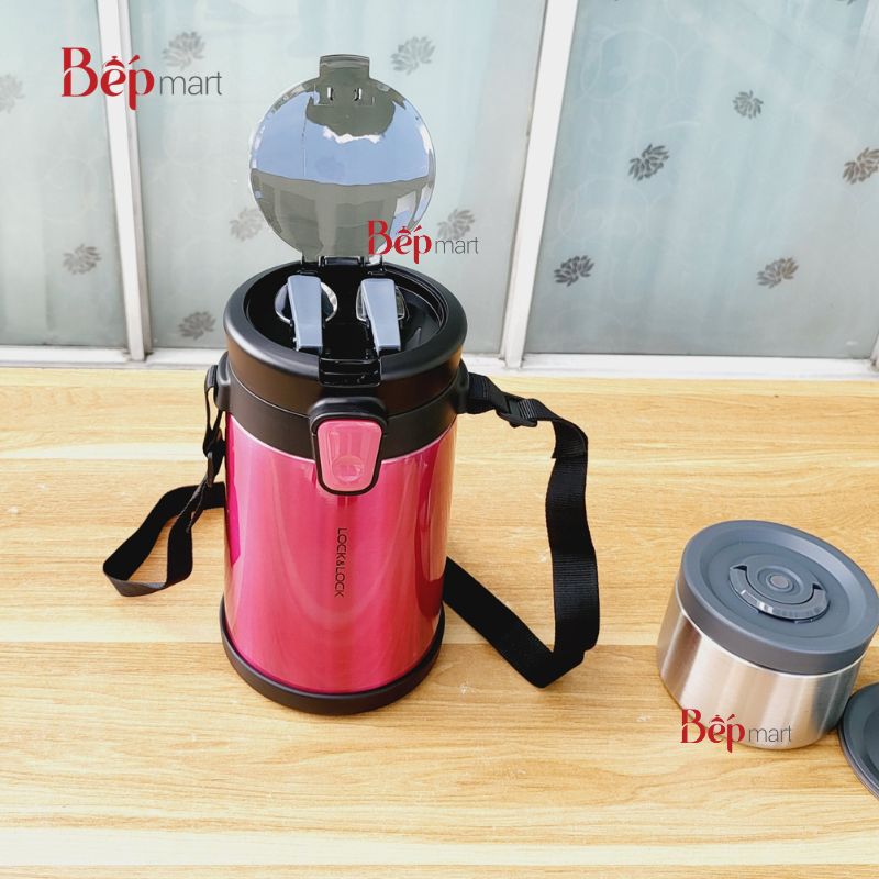 Bộ cơm hộp giữ nhiệt LocknLock LHC8034 dung tích 2L- kèm túi đựng, thép không gỉ - Hàng chính hãng
