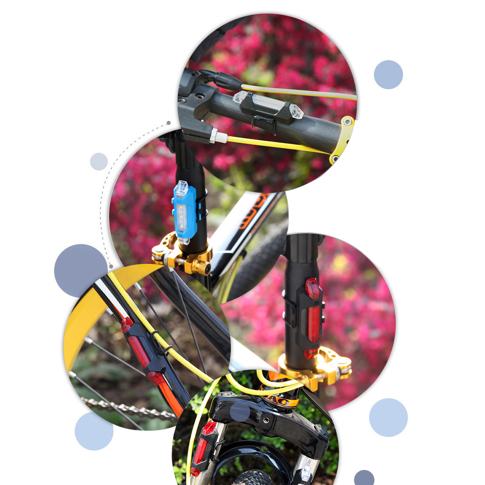 Đèn Led Gắn Sau Xe Đạp Có 4 Chế Độ Chiếu Sáng Pin 160mAh Có Thể Sạc Lại
