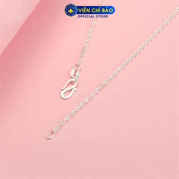 Dây chuyền bạc nữ, mặt phong thủy 3 đá chất liệu bạc S925 thời trang phụ kiện trang sức nữ Viễn Chí Bảo DBX18+D400143x
