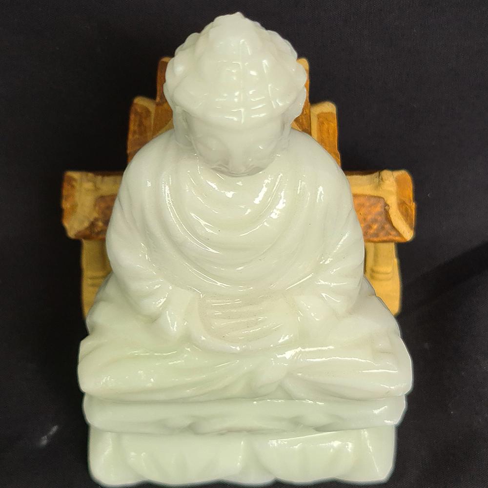 Tượng Phật Thích Ca Đá Trắng Xanh - 10 Cm - Mx