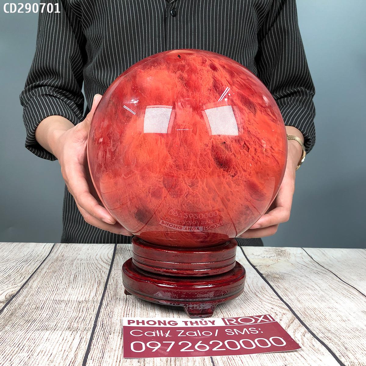 Quả Cầu Obsidian đỏ 2A 10,7Kg - 21cm