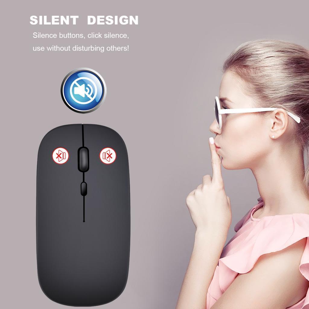 Mini Rechargeable Wireless Optical Gaming Mouse USB Receiver For PC Black
