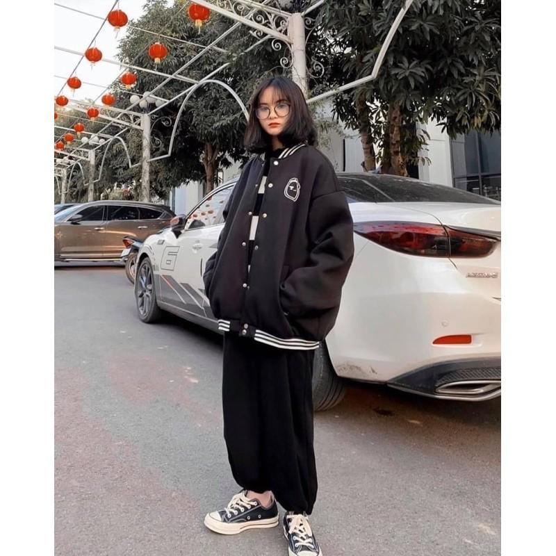 Áo Khoác BOMBER FACE tay dài form rộng chất xịn mịn UNISEX