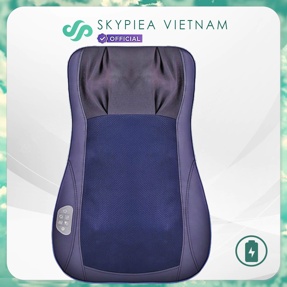 Gối massage hồng ngoại - SKYPIEA - model 2022 SK-2213 - đầu mát-xa cải tiển, con lăn 4D - đệm massage toàn thân