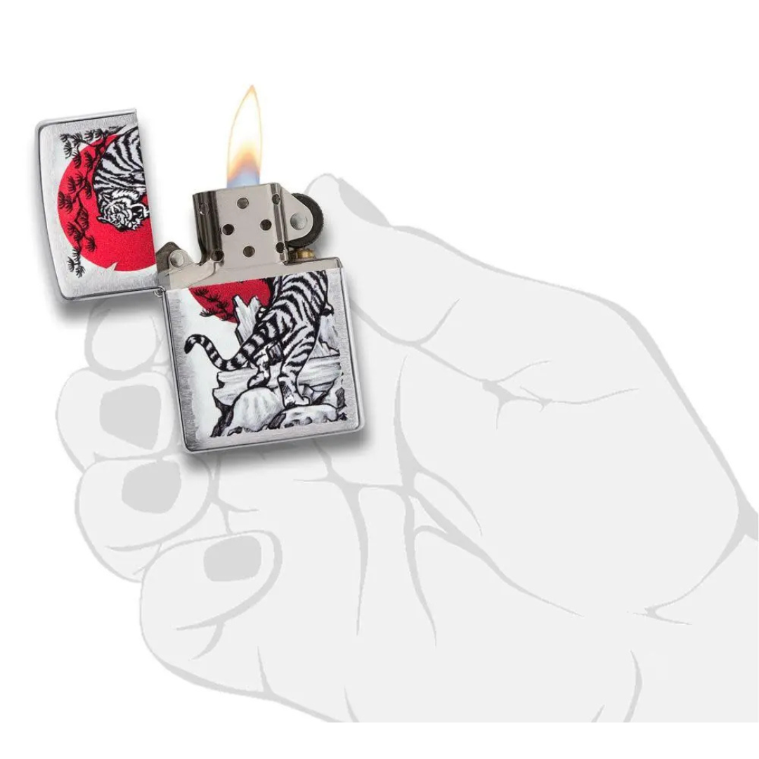 Bật Lửa Zippo Chính Hãng Mỹ Hình Con Hổ Asian Tiger Design - Chống Gió, Bảo Hành Trọn Đời