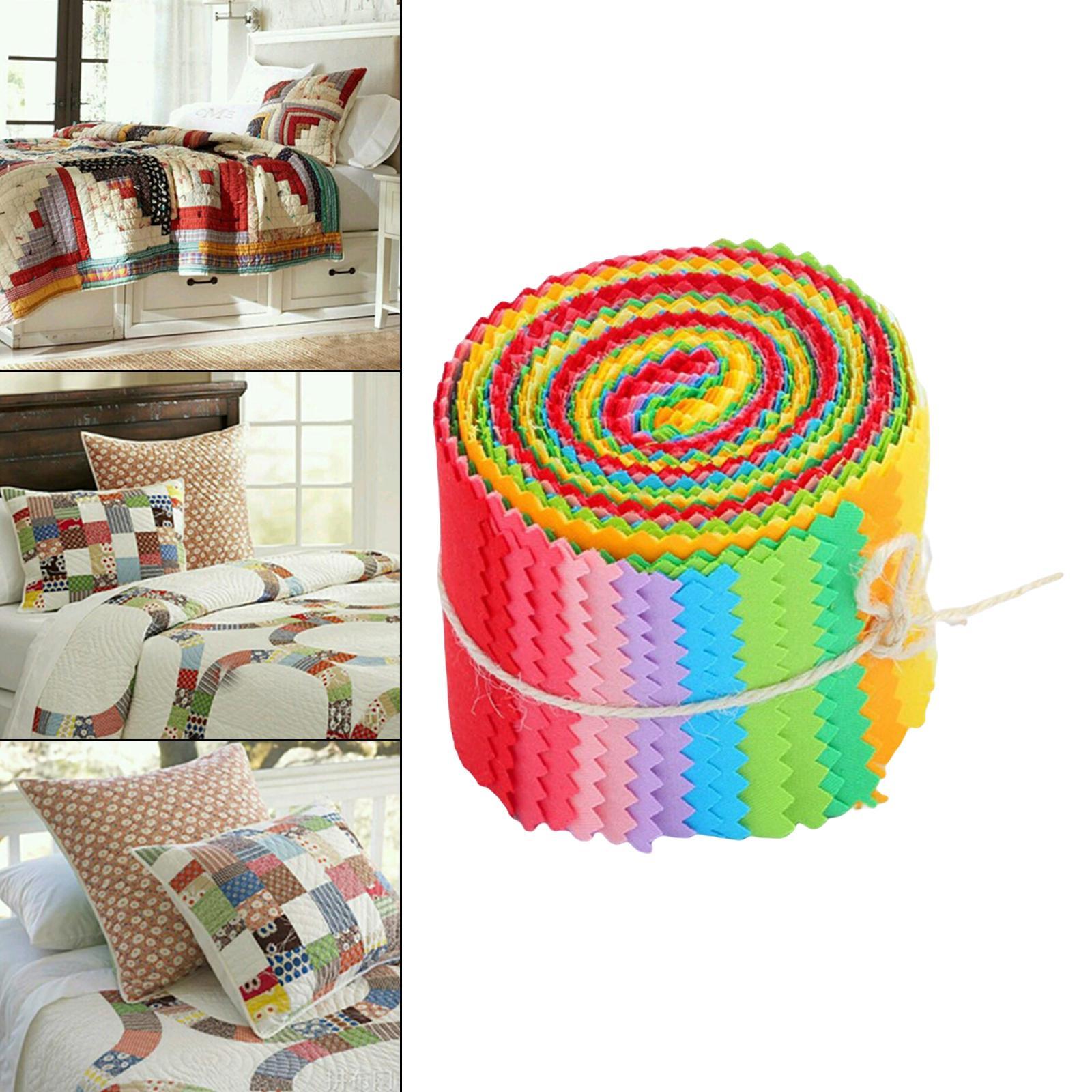Colorful Roll Up Cotton Fabric Strips Bundles 20Pcs