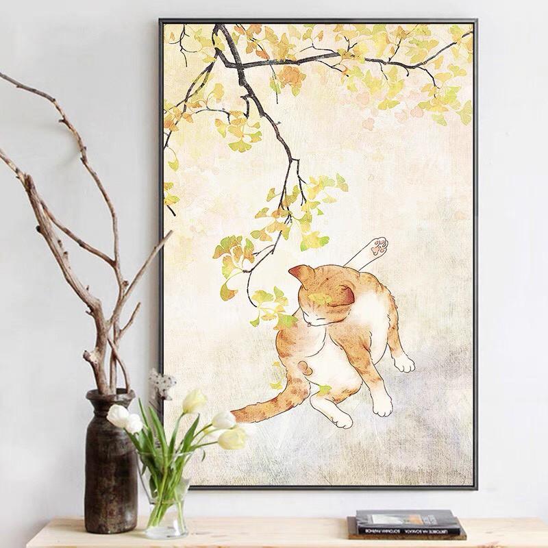 Tranh canvas tràn viền treo tường phòng khách, tranh vẽ bông hoa sắc màu H 168