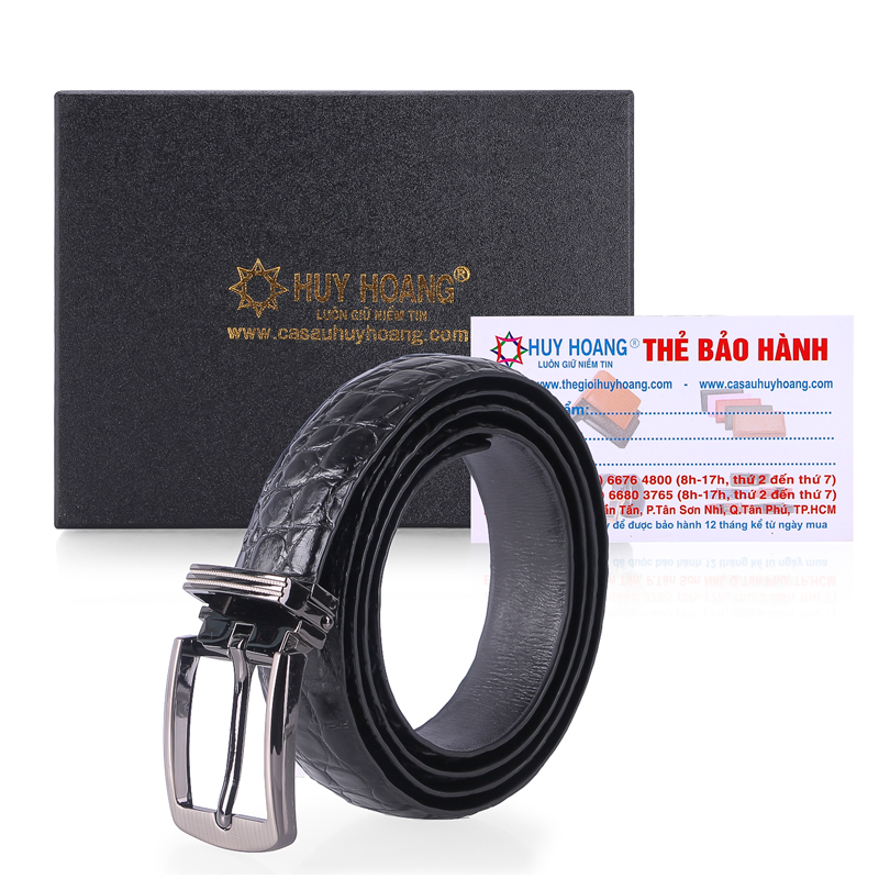 Dây thắt lưng nữ da cá sấu Huy Hoàng 2,5P màu đen, nâu đỏ, vàng bò, nâu đất HT5201-02-03-09