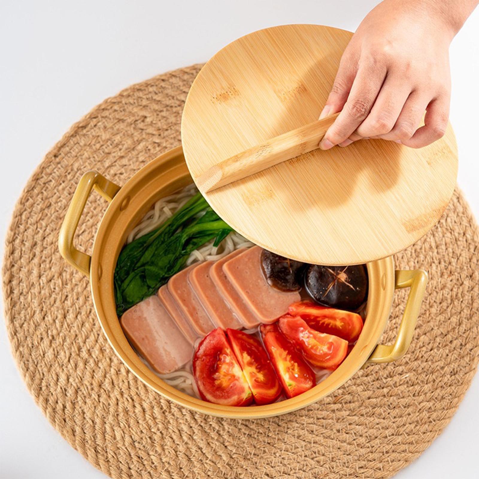 Ramen Cooking Pot Stockpot Double Handle for  Cookware Hiking