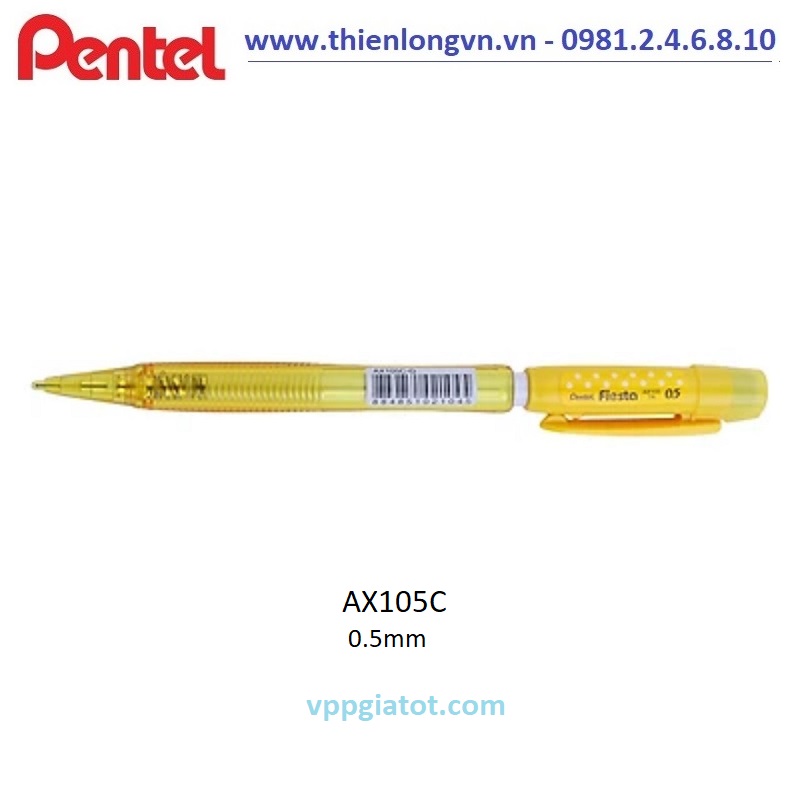 Bút chì kim 0.5mm Pentel Fiesta AX105C màu vàng