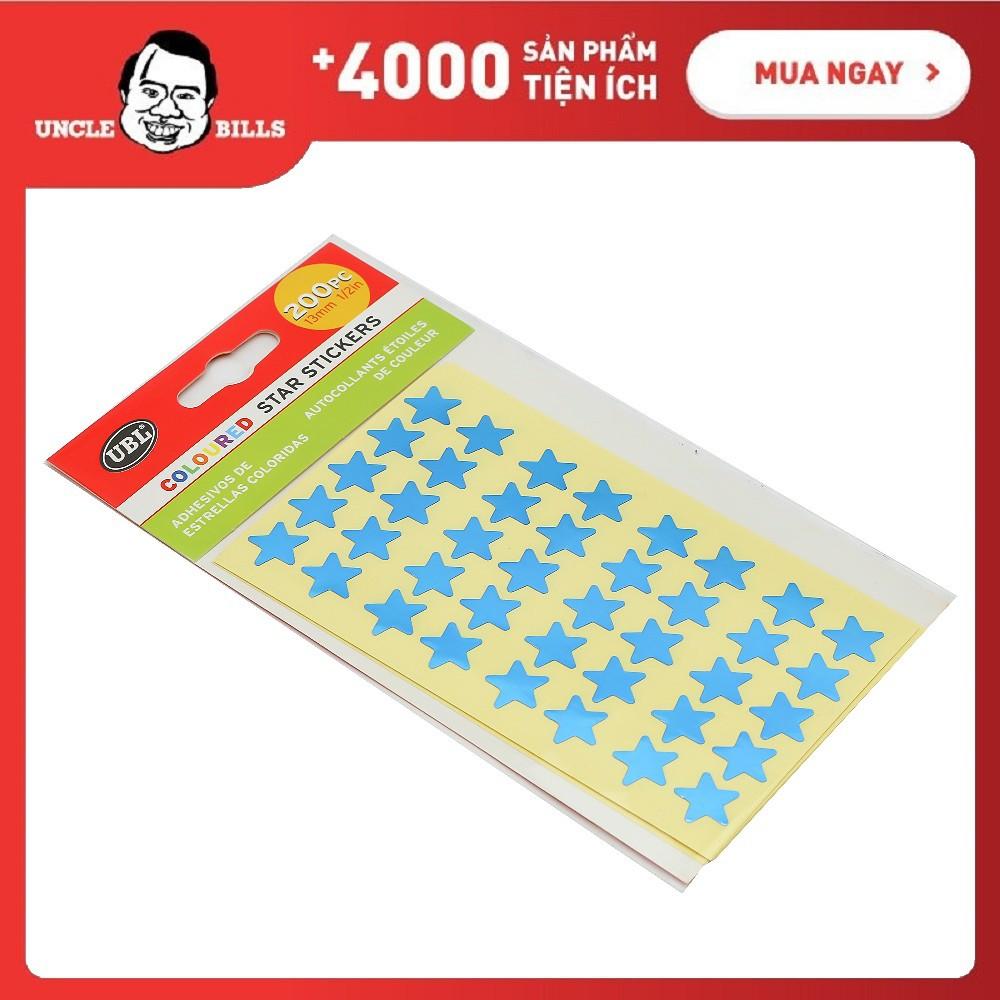 Miếng Dán Hình Ngôi Sao Nhiều Màu 200 Miếng Uncle Bills SL0017