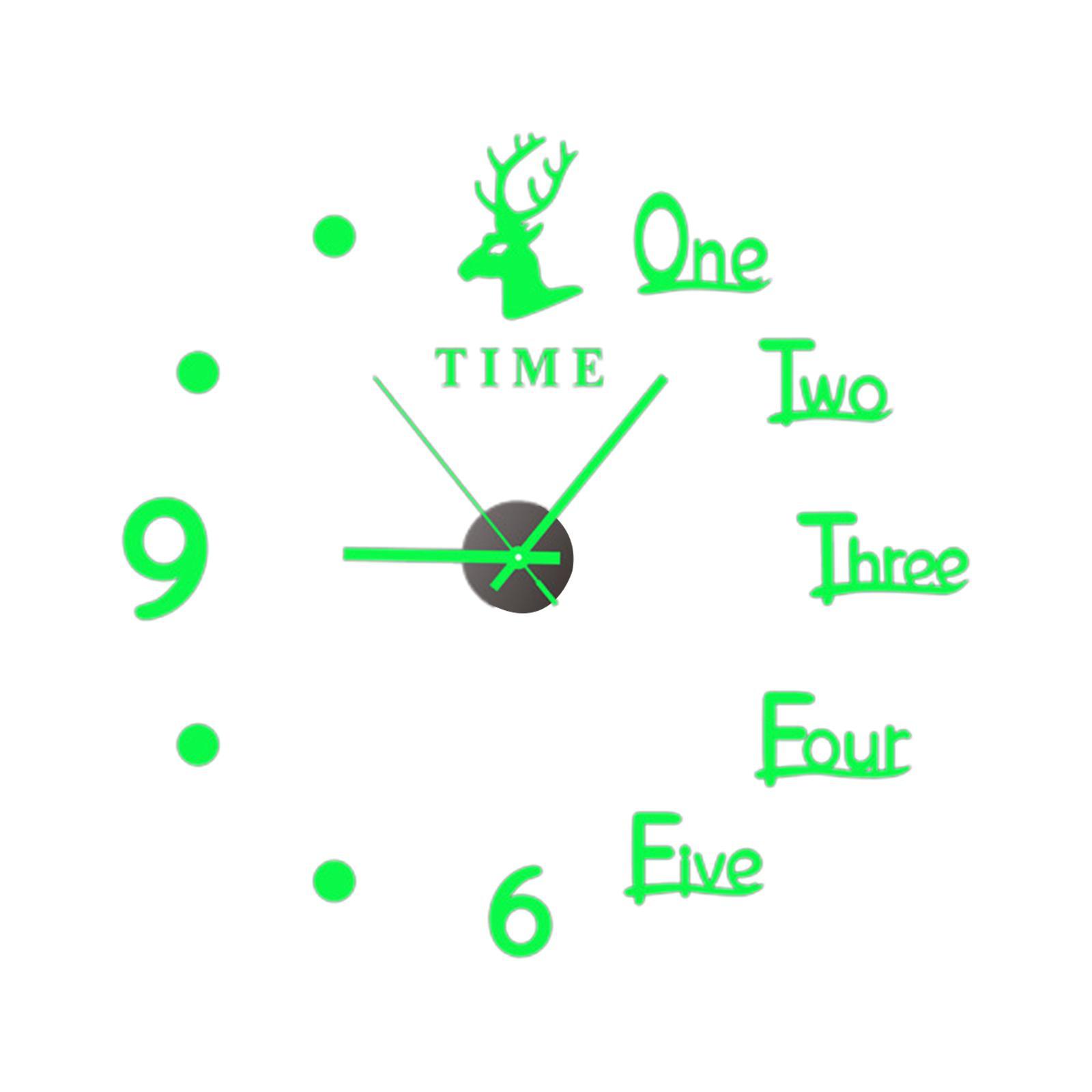 Luminous Wall Clock Sticker DIY Digital Clock Wall Stickers for Office Home