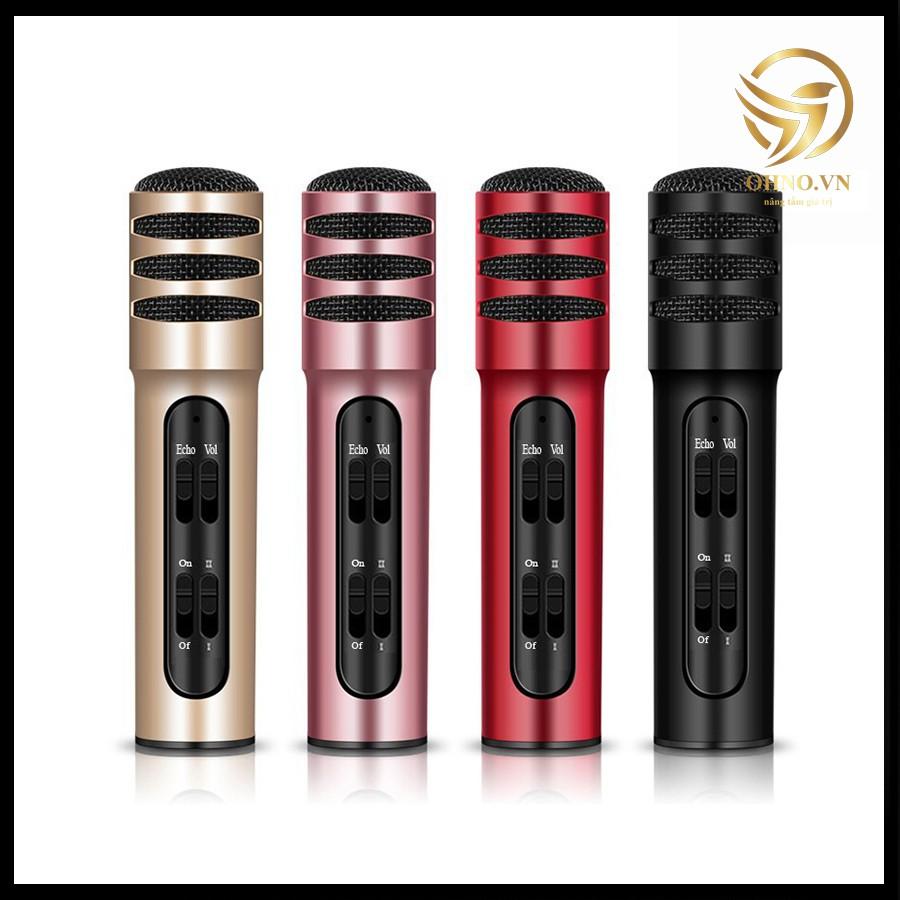 Micro Hát Livestream Karaoke C7 Trên Điện Thoại Mic Thu Âm Livestream 3in1 Chuẩn Âm