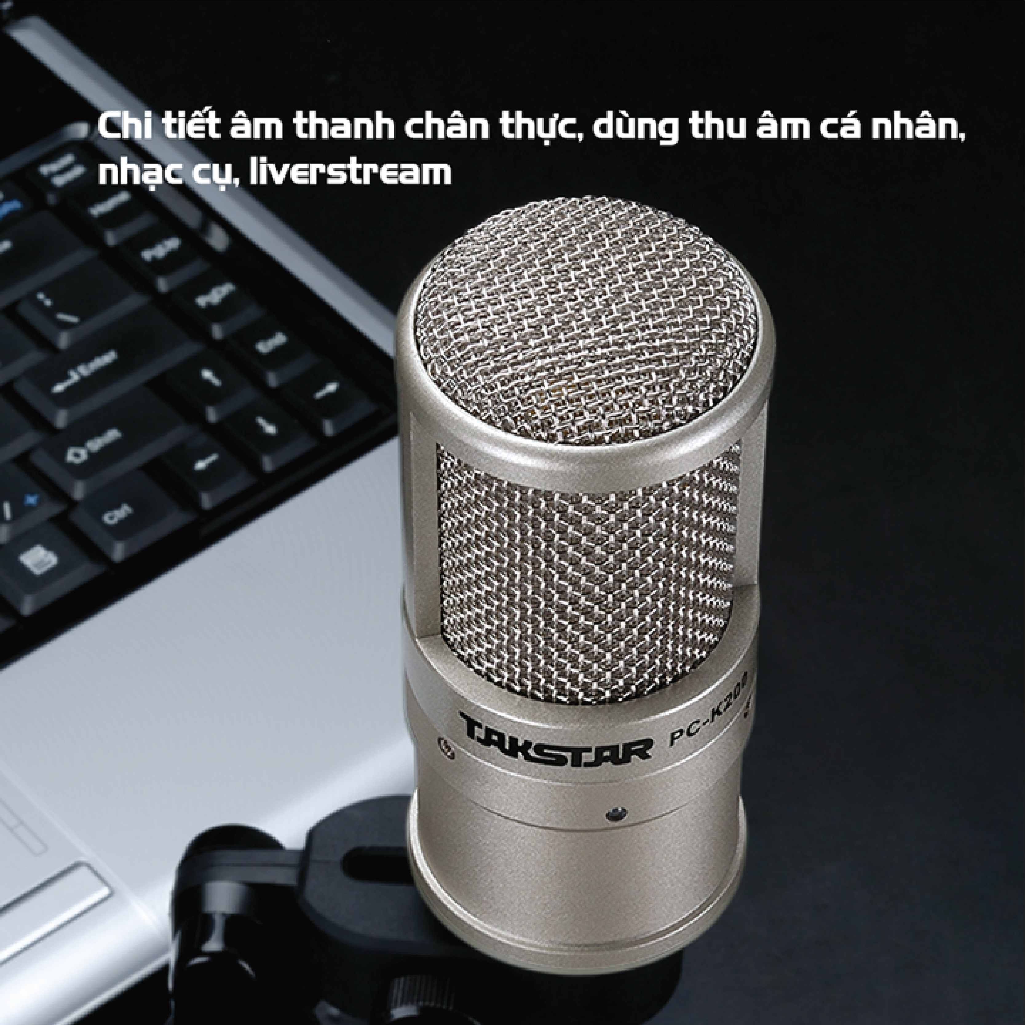 Mic thu âm Takstar PC-K200 chuyên nghiệp [HÀNG CHÍNH HÃNG]  - Micro livestream - Mic PC K200