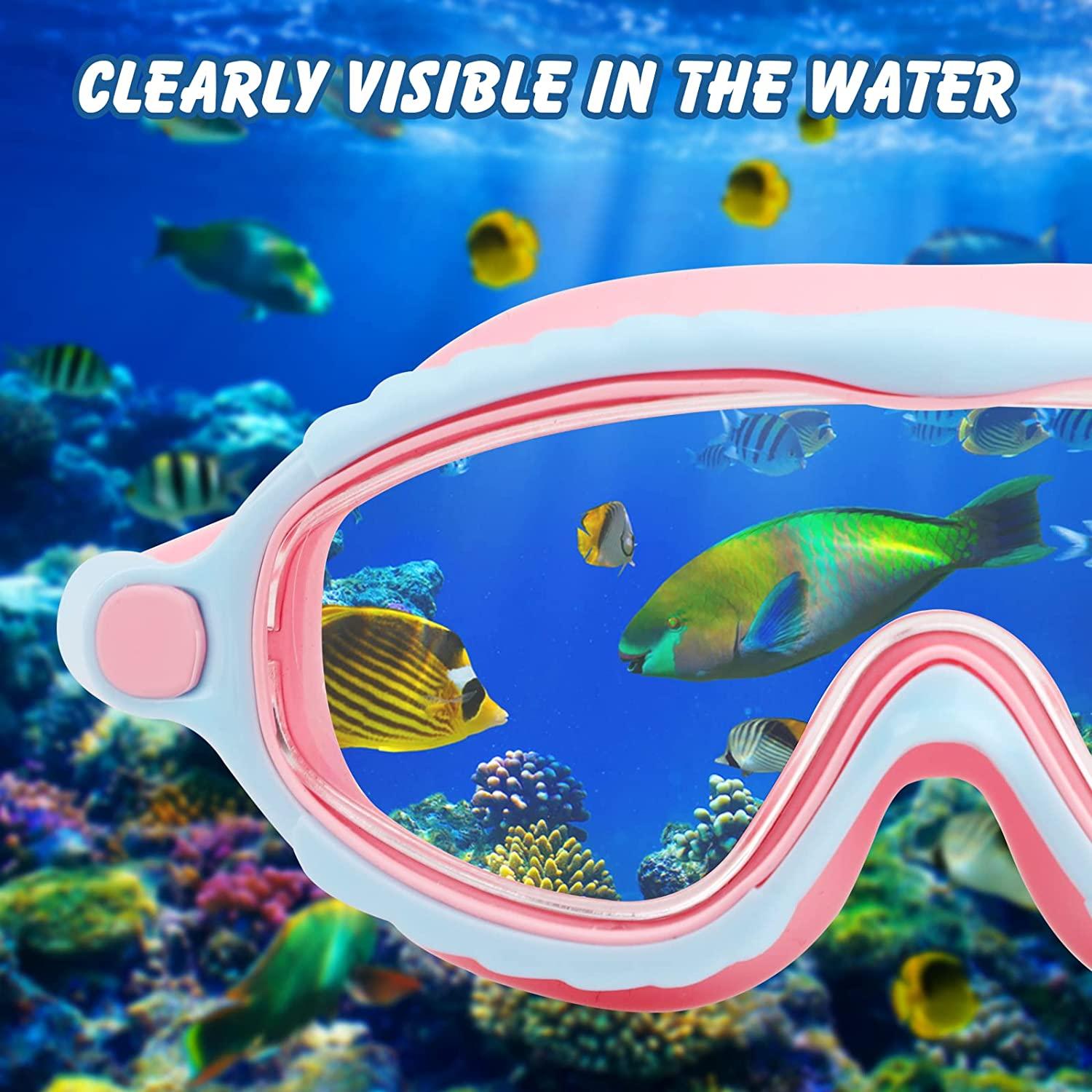 Kính Bơi Chống Thấm Nước Kèm Túi Di Động Kính Bơi Cho Trẻ 3-15 Tuổi Bé Trai Bé Gái Bơi Trong Nhà Và Ngoài Trời